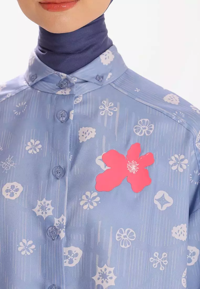 Ria Miranda Washed Blue Halie Top