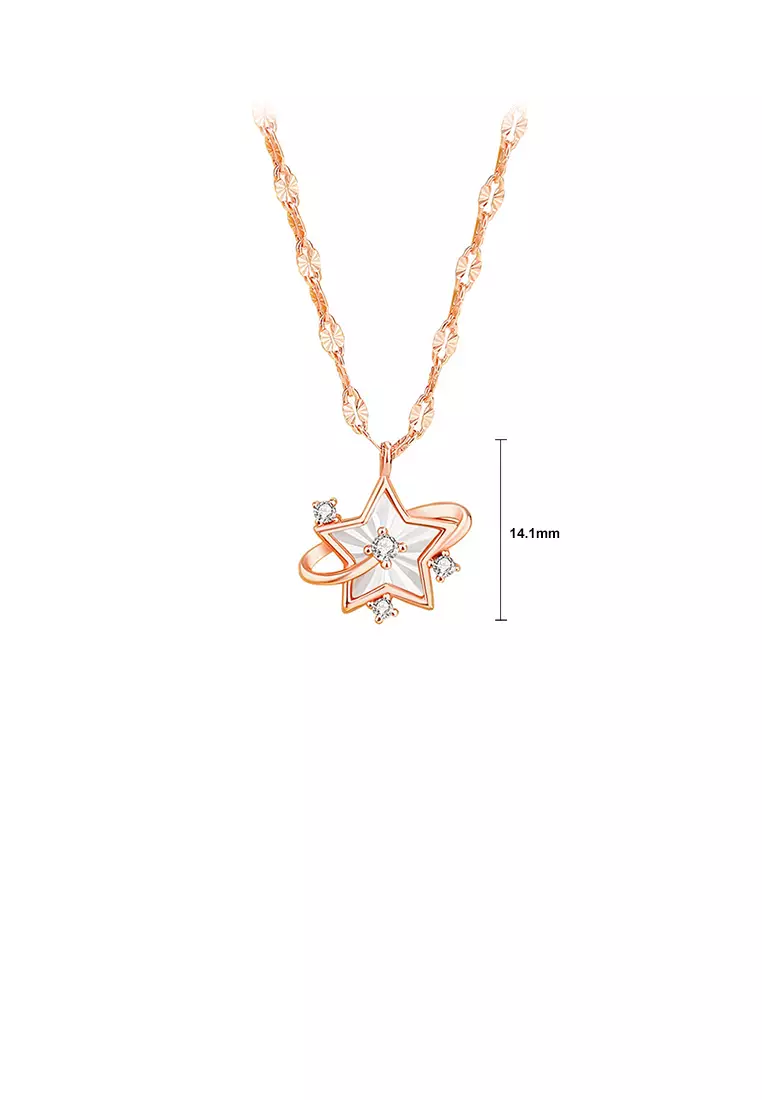 Gold star cheap necklace with diamonds