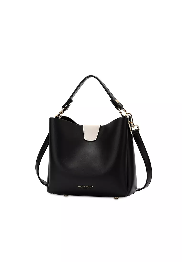 2-In-1 Top Handle Bag Sling Bag & Sling Bag (2-in-1 Tas Tangan & Tas Selempang Wanita) - Black