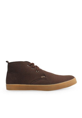 Brown Canvas Boots I132