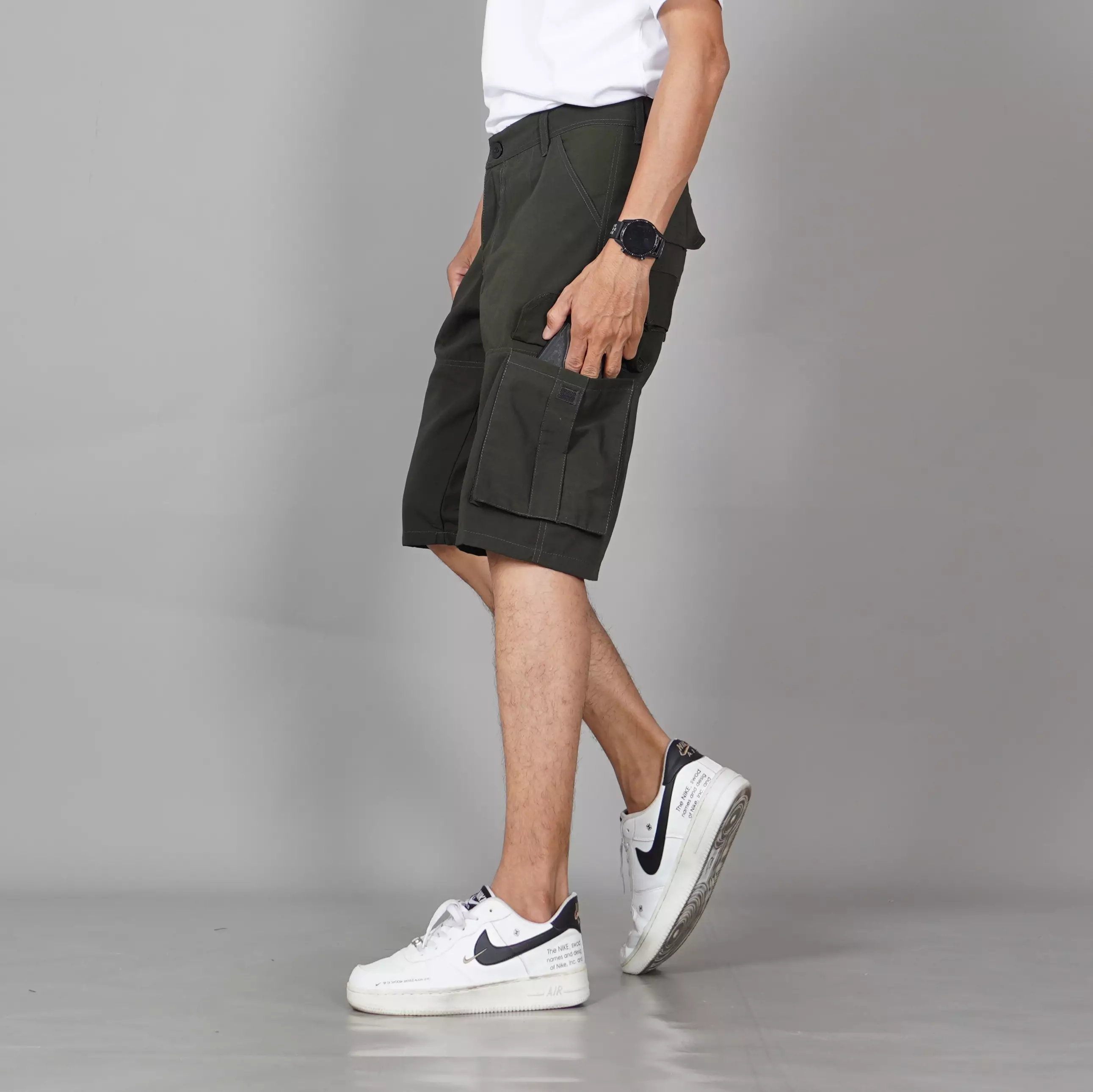  CHARLES Celana Pendek Cargo Pria Celana Kargo Pendek Pria - ARMY