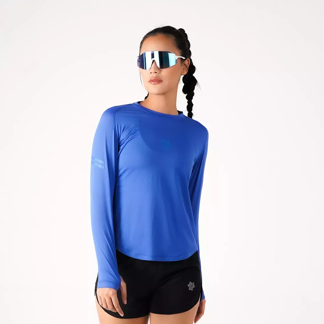 Tiento Jersey Running Women Kaos Olahraga Wanita Lengan Panjang Baju Lari Quick Dry South Blue