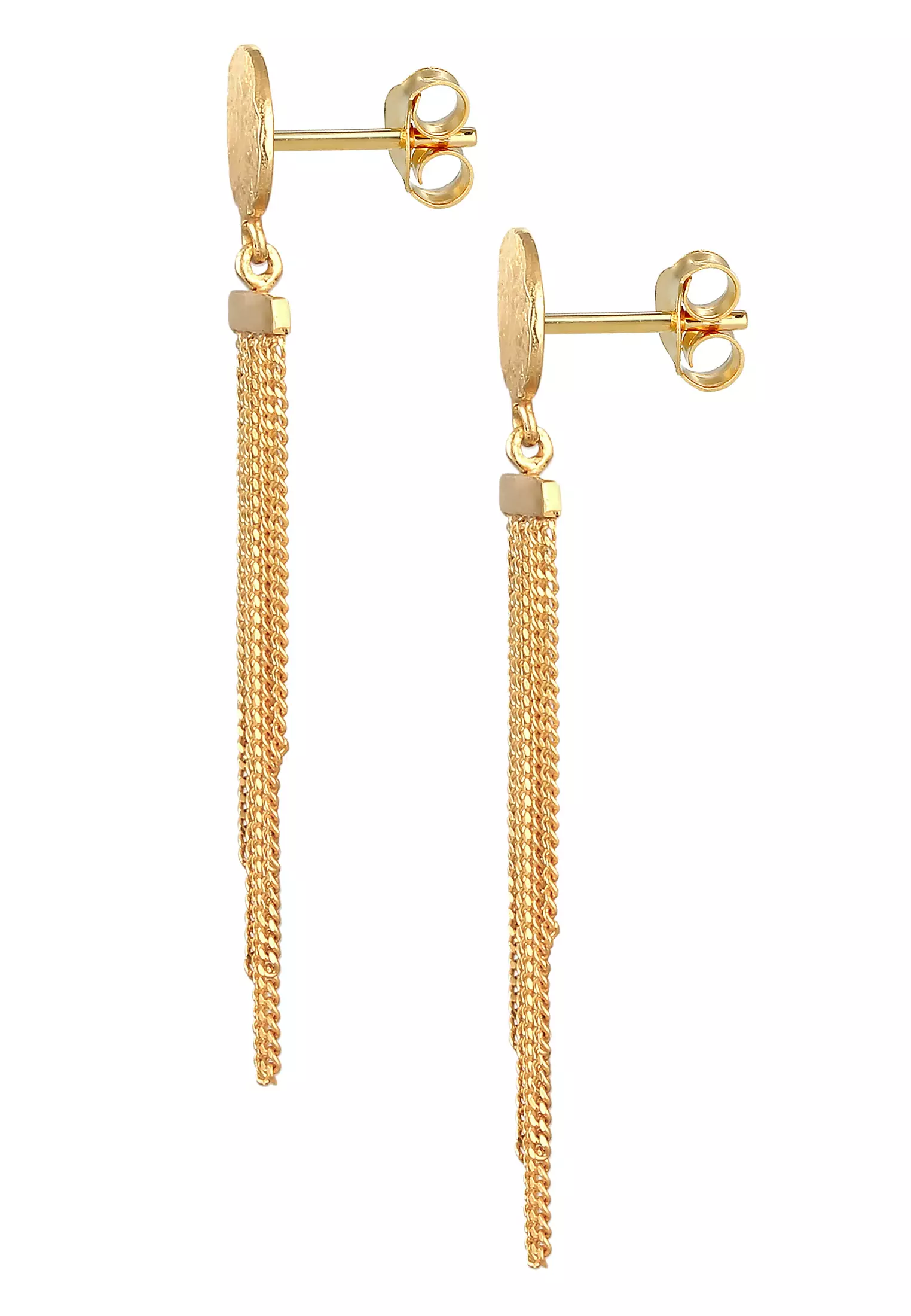 Earrings Ear Hanger Platelet Chain Look Elegant Gold Plated