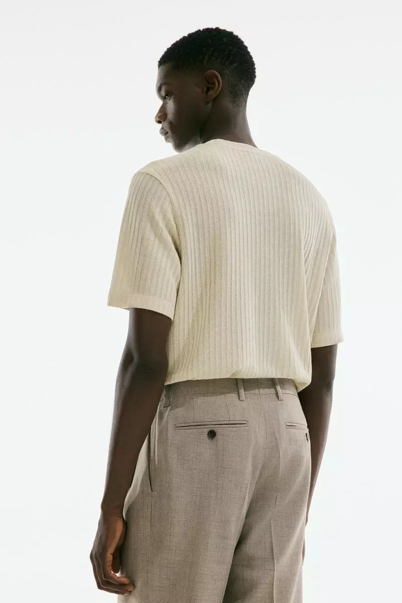 Regular Fit Rib-knit T-shirt