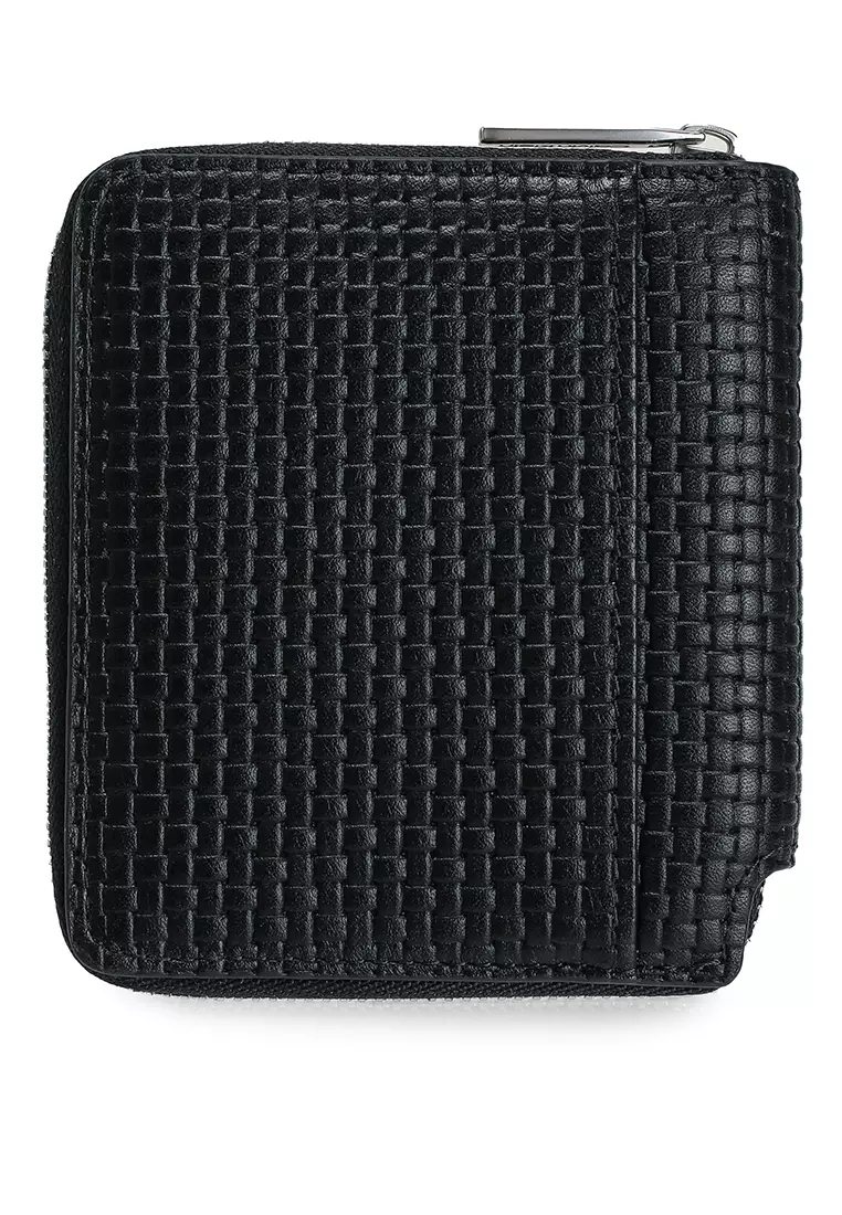 Embossed Woven Zip Billfold Wallet - Calvin Klein Accessories