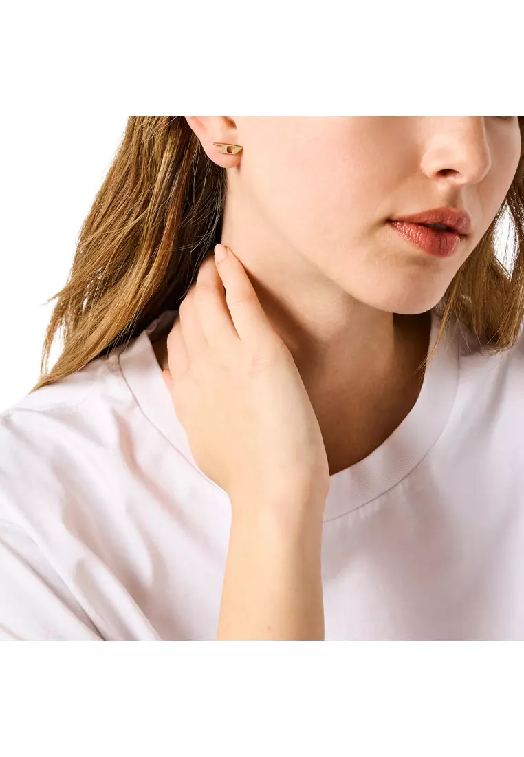 Diesel Gold-Tone Stainless Steel Stud Earring DX1520710