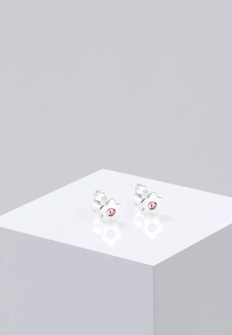 Anting Perhiasan Perak 925 Anak Flower Rose Crystals