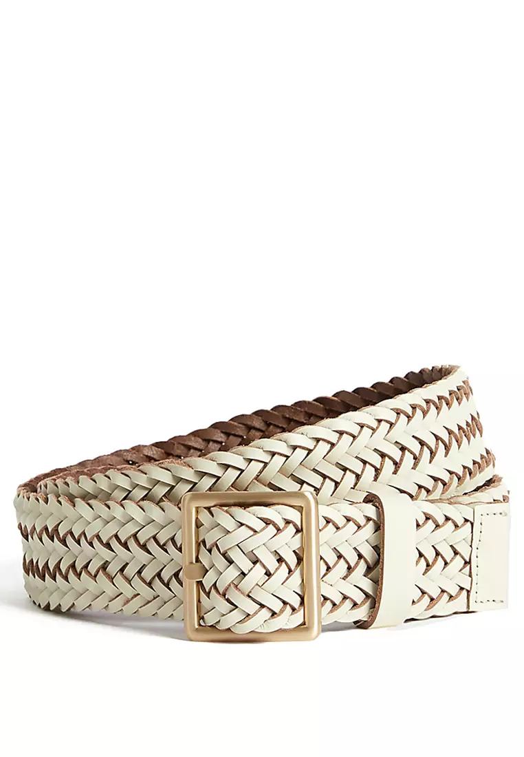 Leather Woven Jeans Belt