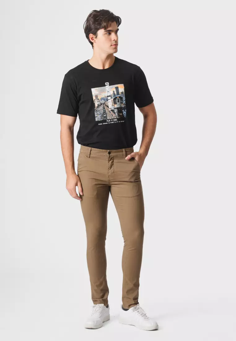 EMBA DENIM - Trosic Celana Panjang Pria Slimfit Stretch Material Chino  Brown