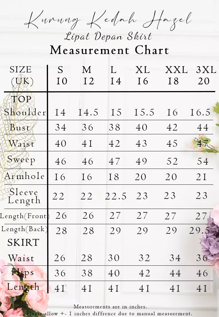 Peach Fuzz Pink Floral Zip Front Kurung Kedah Kain Lipat Depan