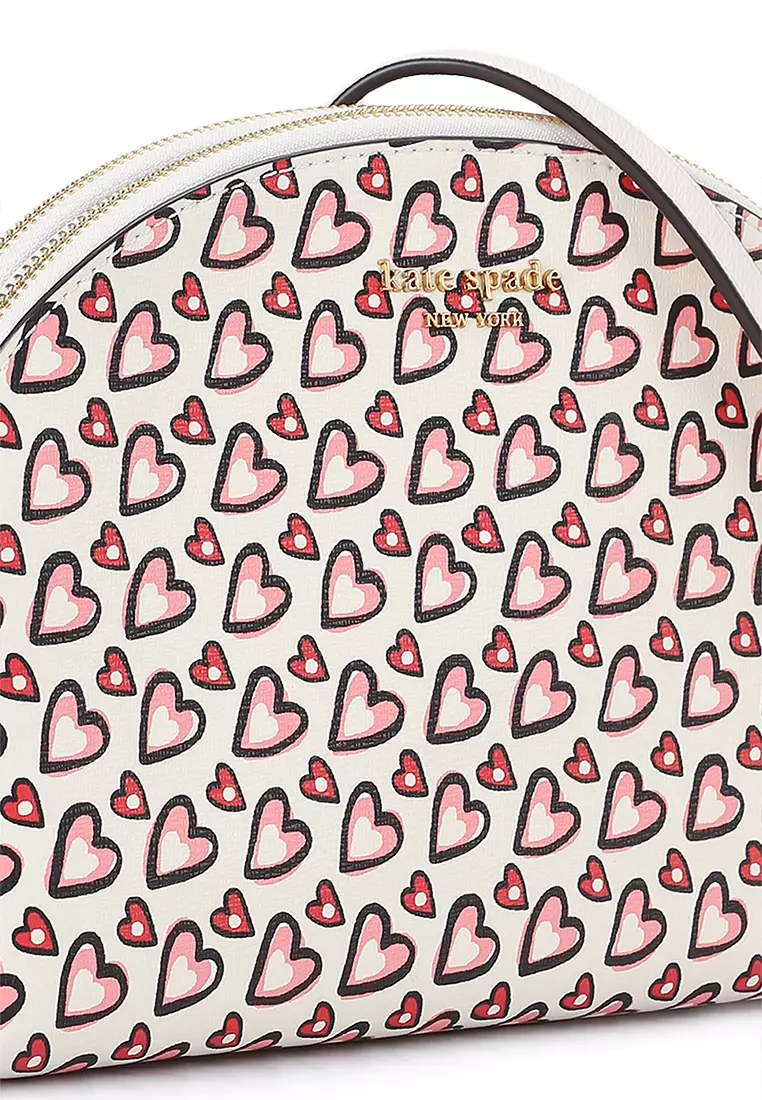 Kate Spade Morgan Fancy Hearts Double-zip Dome Crossbody +