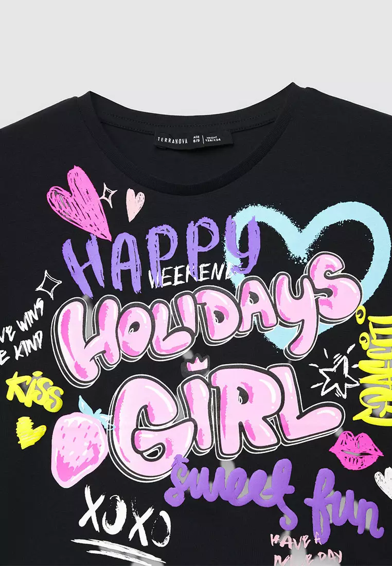 Graffiti-style print T-shirt for Girls