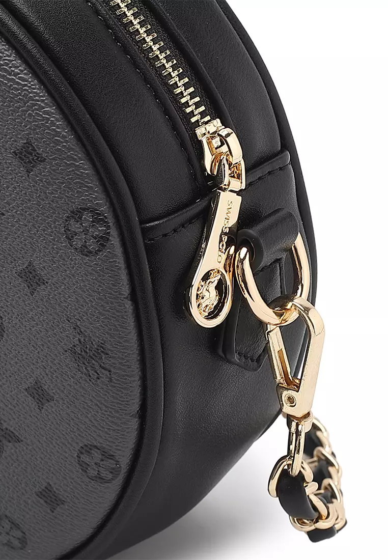 Women's Monogram Sling Bag / Crossbody Bag (Tas Selempang Wanita) - Hitam