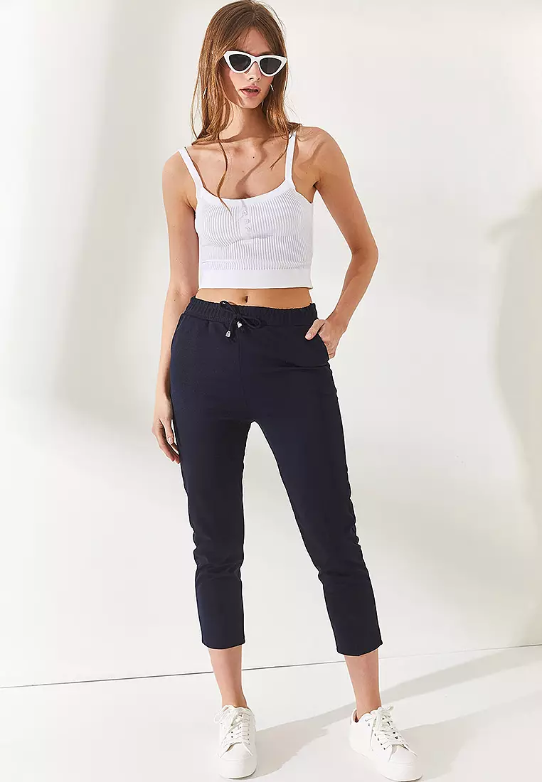 Elastic Crop Pants
