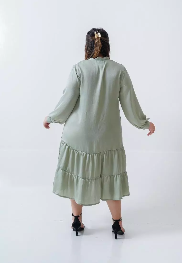 Plus Size Long Dress Ollenca sage