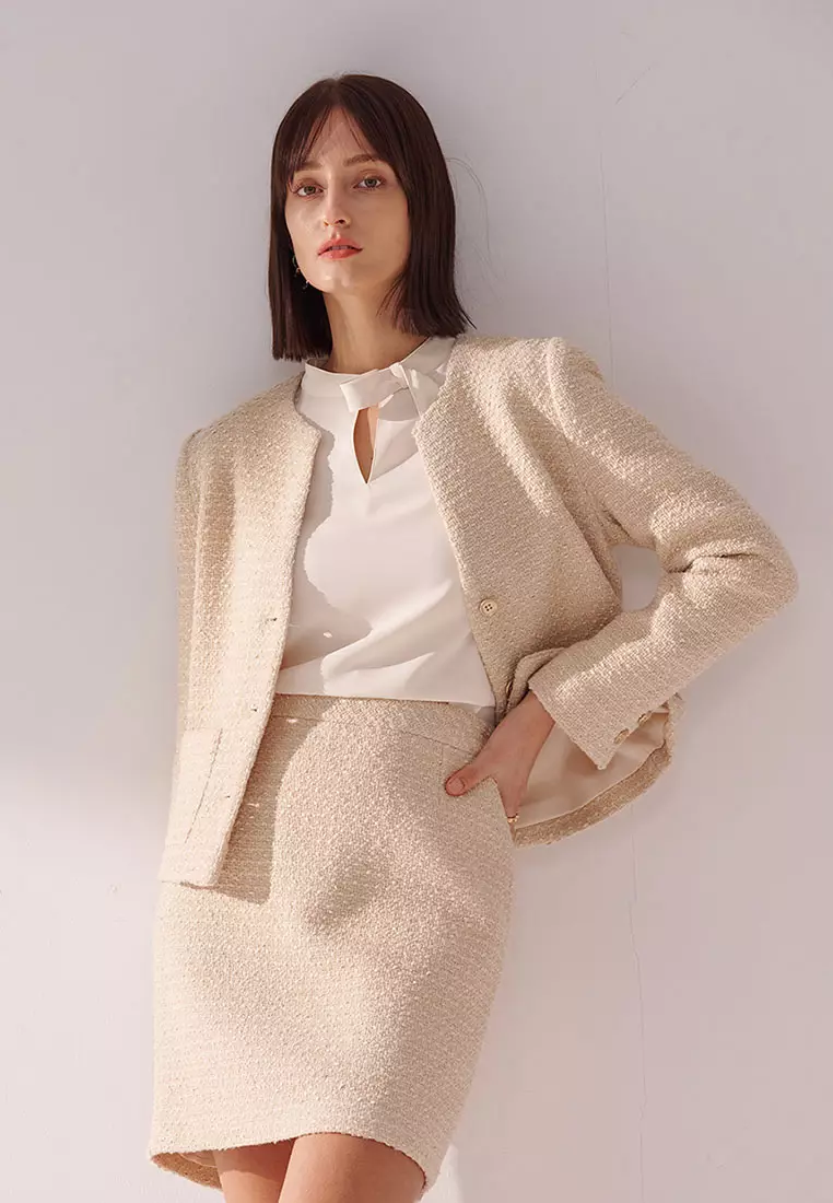 Blanched Almond Tweed Jacket
