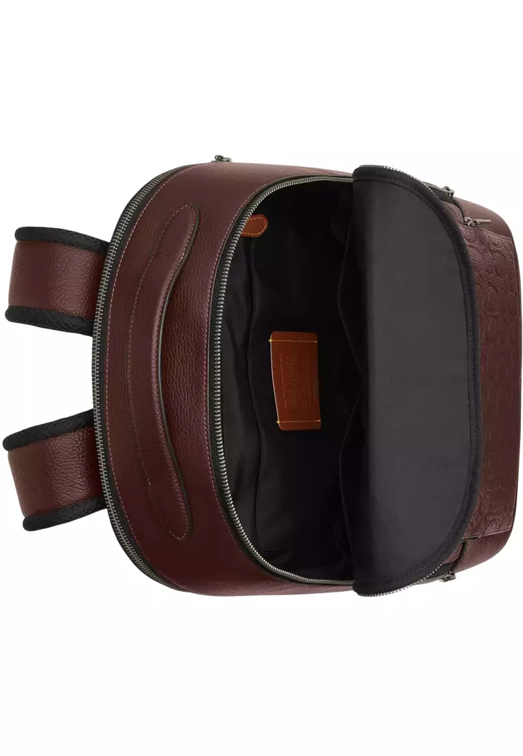 Ethan Backpack Bag In Signature Leather - Maple CDC67