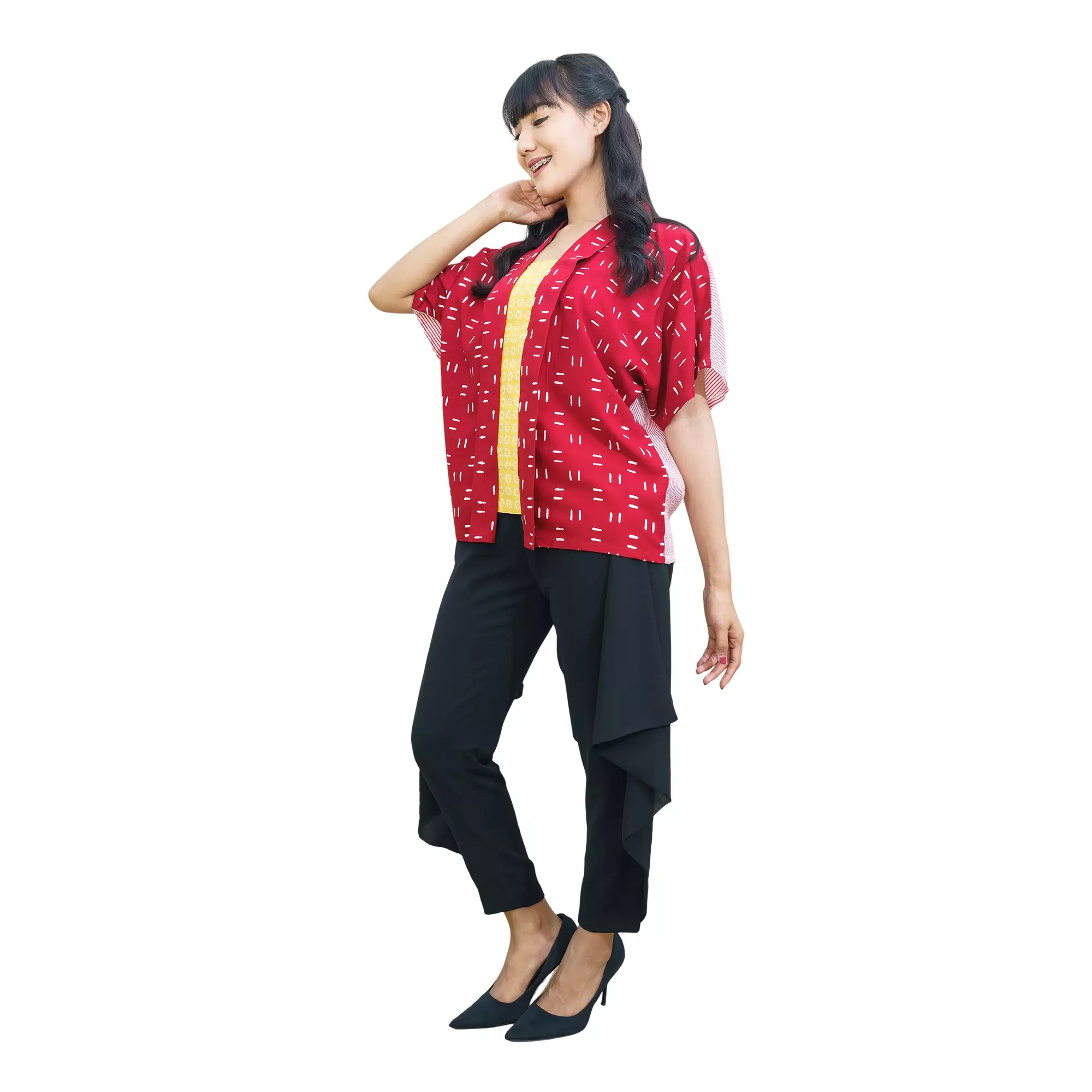 Blouse Batik Wanita - Bhatara Batik Nadia - Atasan Batik Modern Lengan Pendek