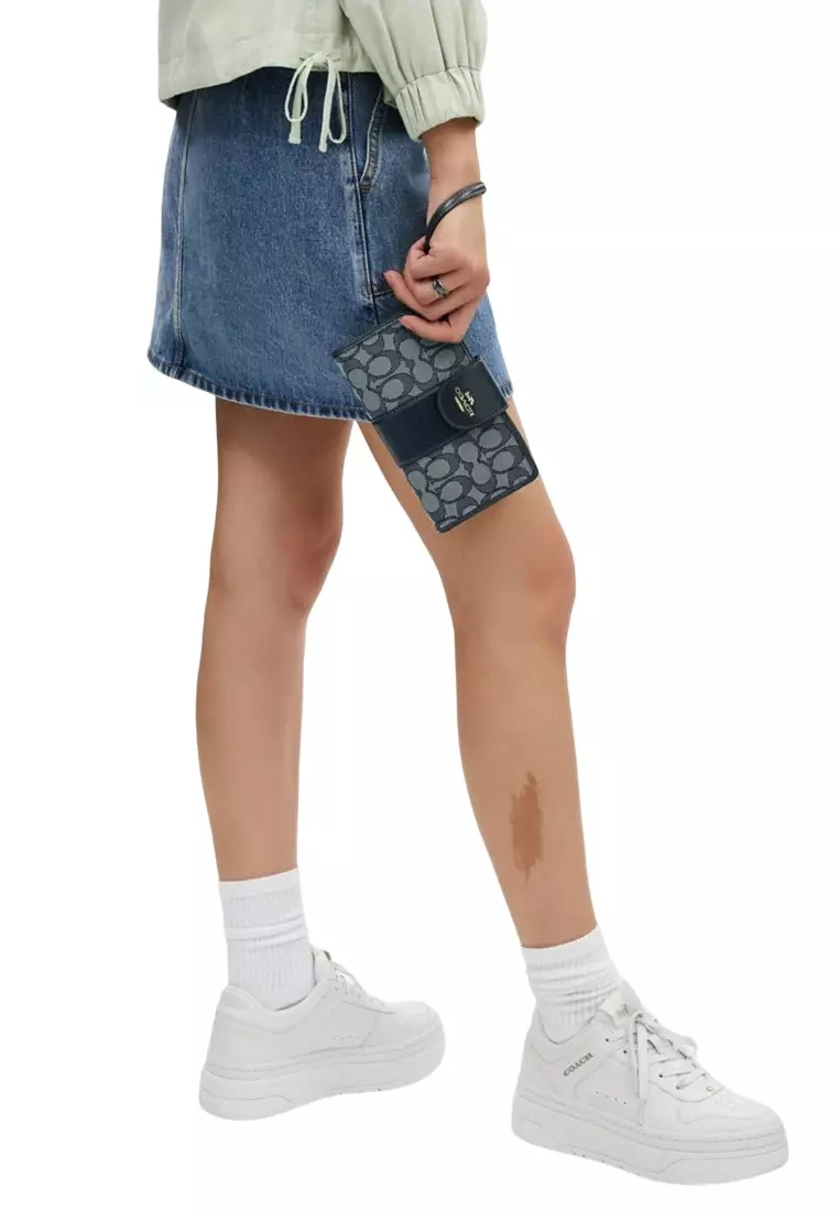 Phone Wallet in Signature Jacquard - Midnight Navy