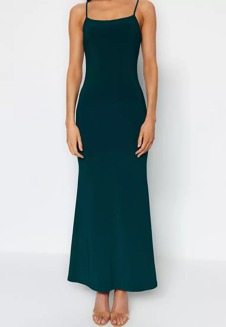 Knitted Maxi Dress with Straps