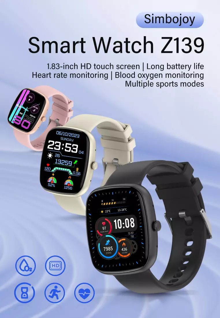 Smart Watch Z139 Bluetooth Call mode multi-olahraga AI Voice Assistant Anti Air white