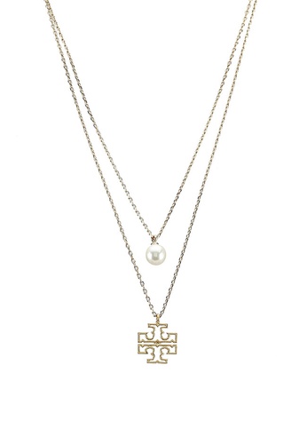 TORY BURCH gold Britten Layered Pendant Necklace (nt) 5905BACCA15F46GS_1