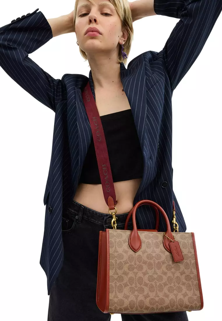 Buy COACH Coach Ace Tote Bag 26 In Signature Canvas - Brown 2026