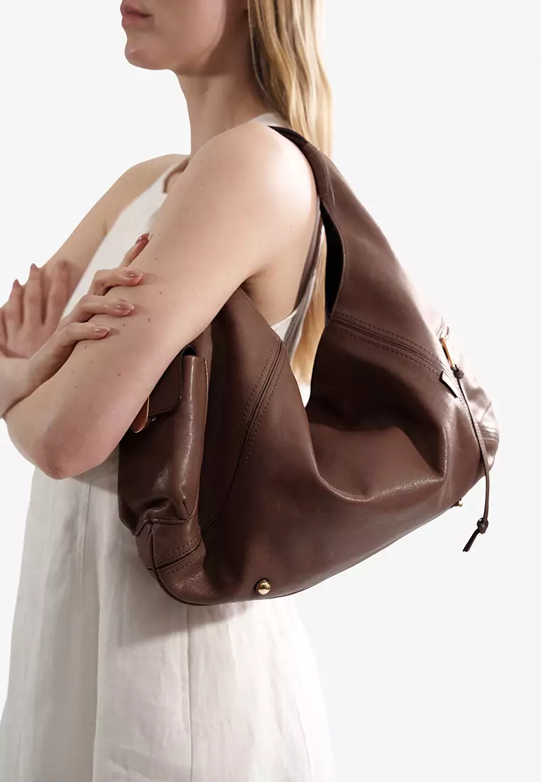 Arial Side Pockets Hobo Bag II - Cacao