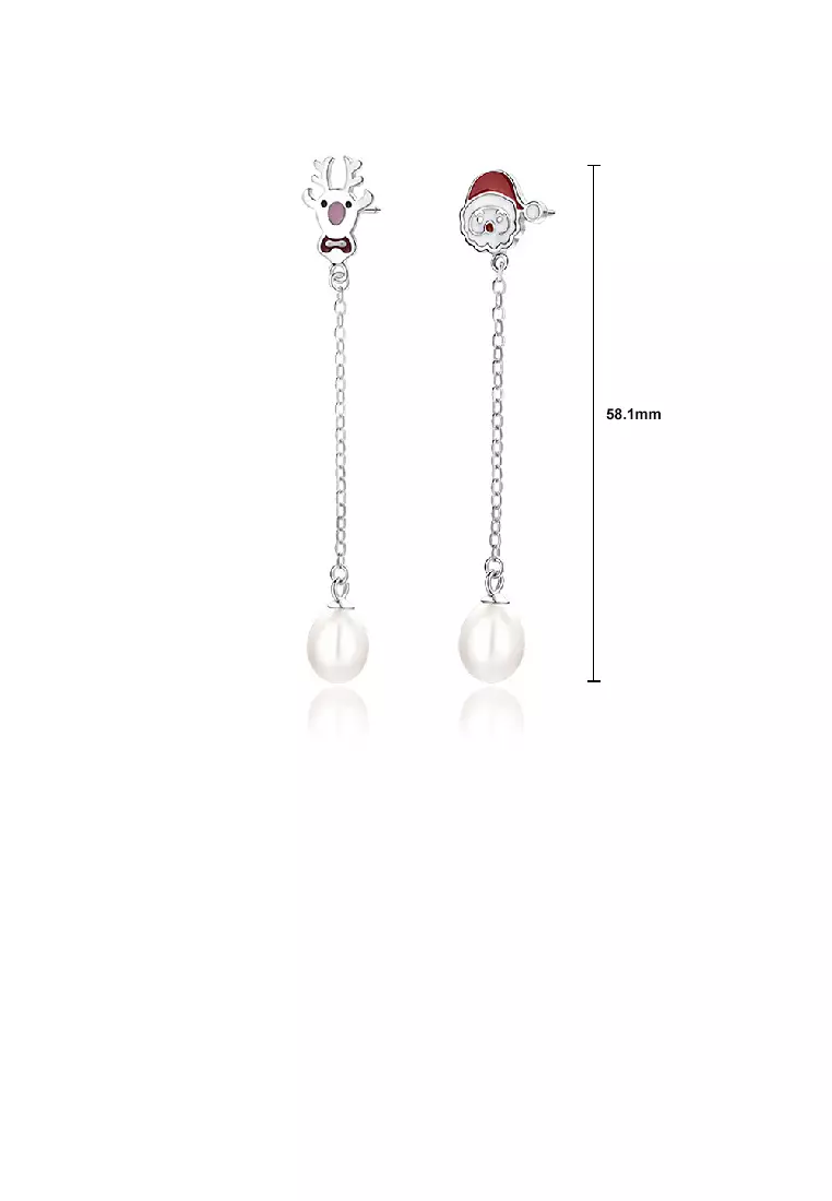 Buy Glamorousky 925 Sterling Silver Simple Cute Santa Elk Tassel