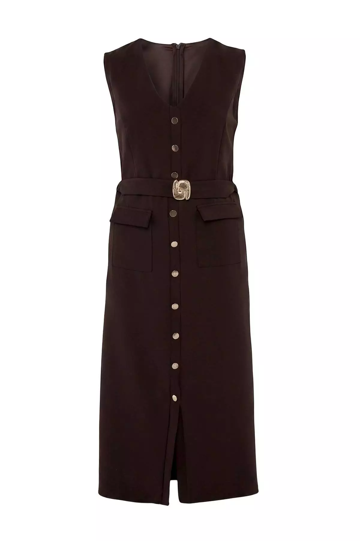 Brown Woven Plus Size Dress Tbbaw26Ah00094