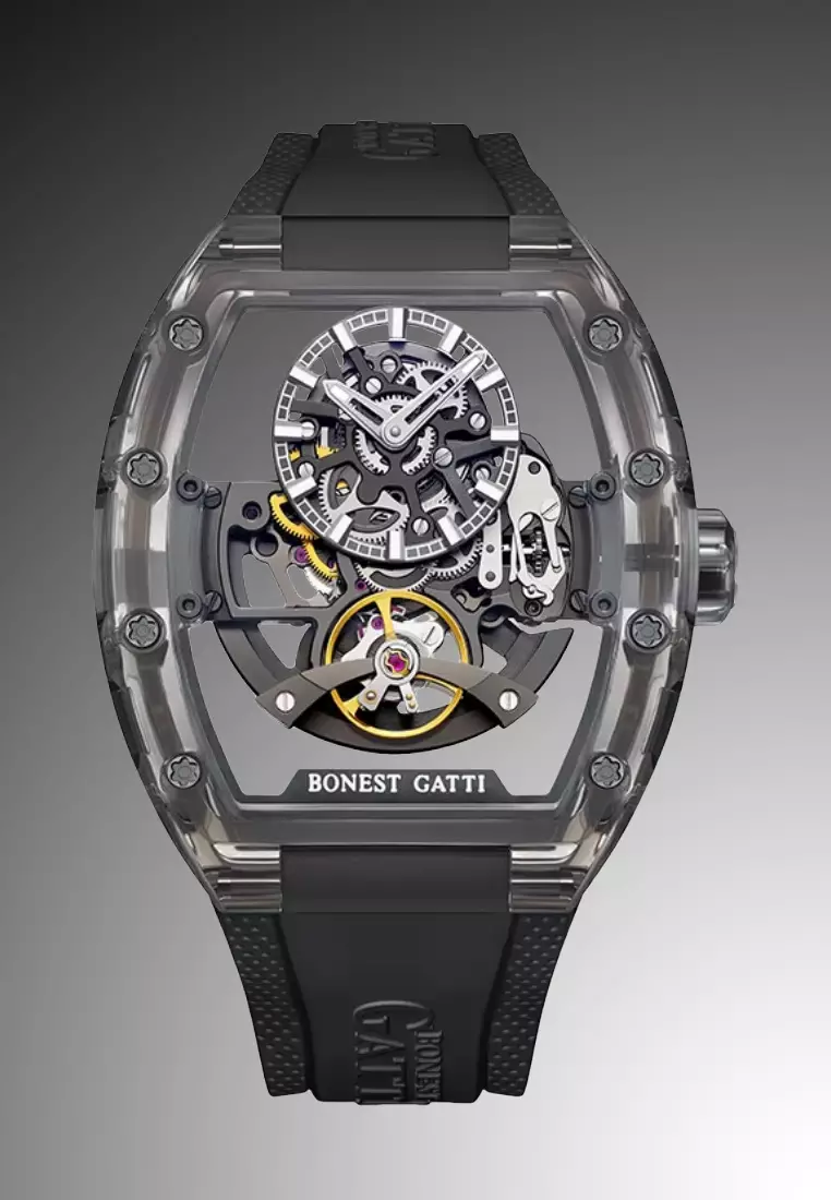 Automatic Unisex K9 Crystal Watch, Rubber Strap