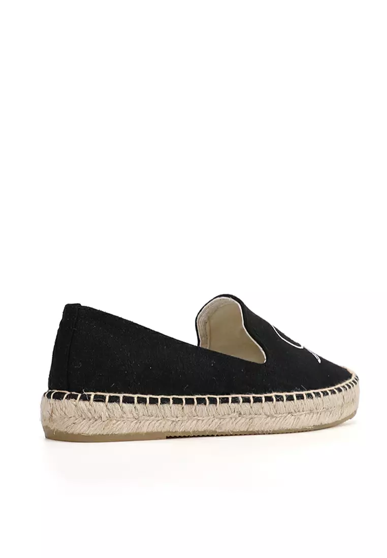 Platform Embroidery Linen Espadrilles HB6107
