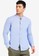 UniqTee blue Mandarin Collar Long Sleeve Shirt with Pocket 5E75FAA5057D41GS_1