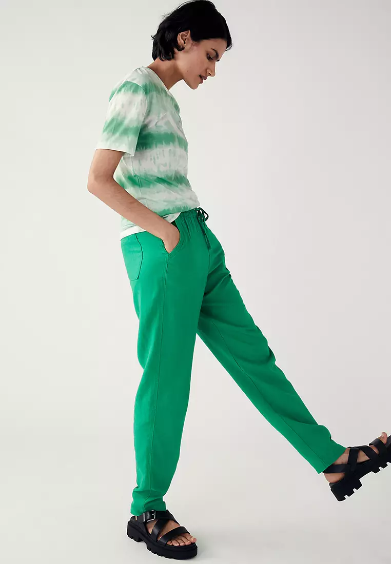 Linen Rich Tapered Trousers