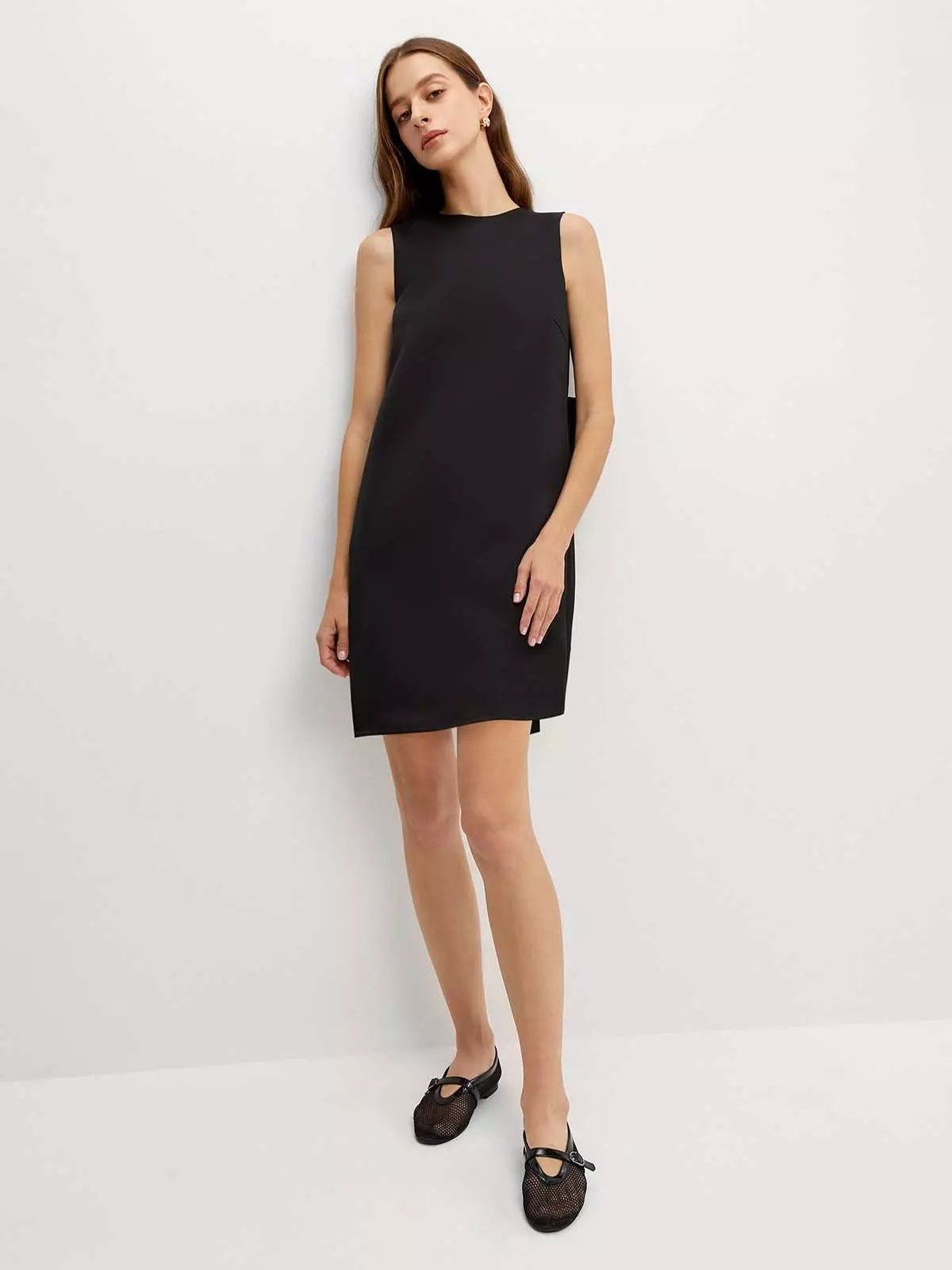 Pomelo -  Dress Wanita - Bow Back Sleeveless Mini Dress - Black
