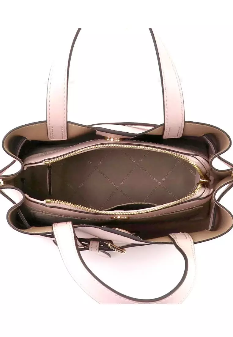 Michael Kors Jet Set Top Zip Tote Bag with Tech Set Small Brown  Signature/Powder Blush