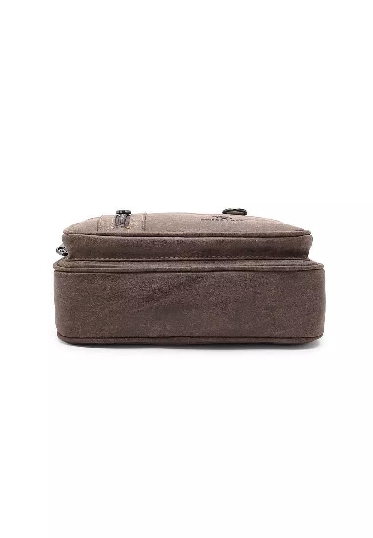Men's Sling Bag / Crossbody Bag - Dark Brown