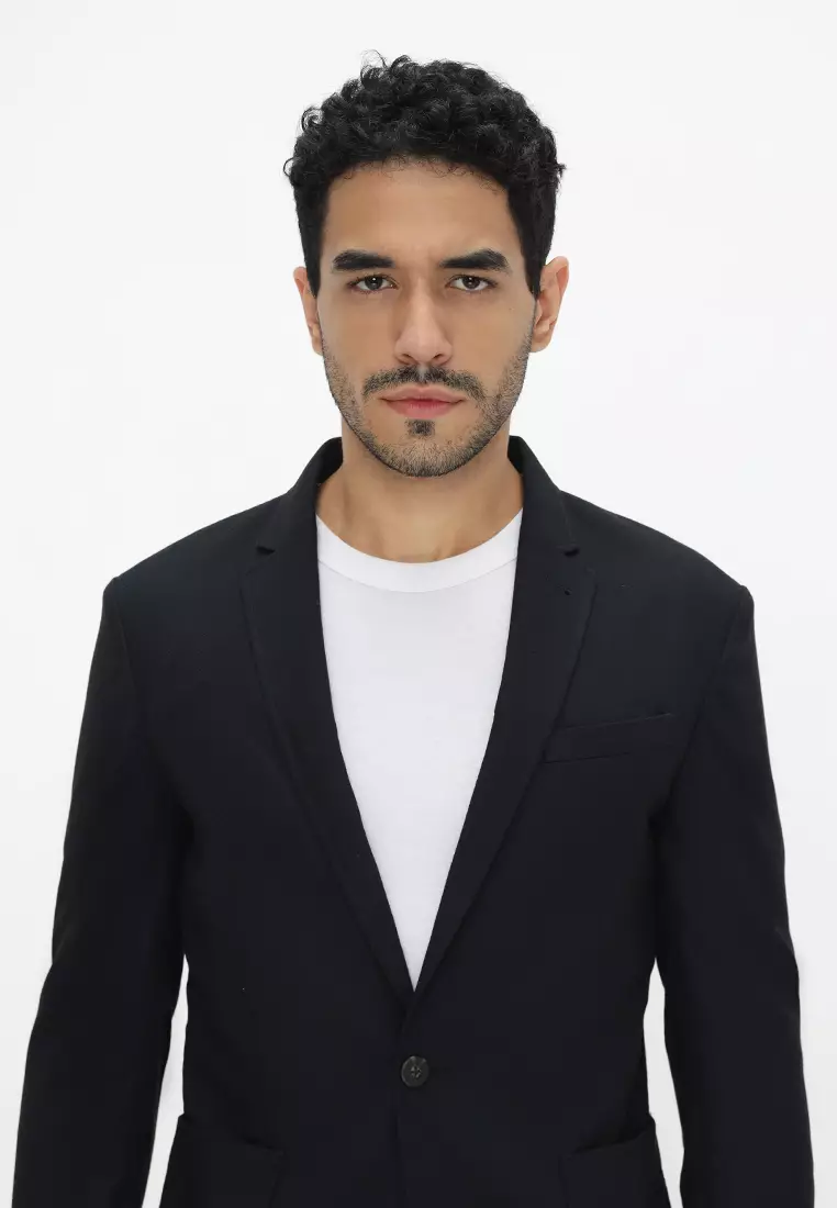 Jobb Richmond-T1 Blazer Pria Slim Fit Hitam