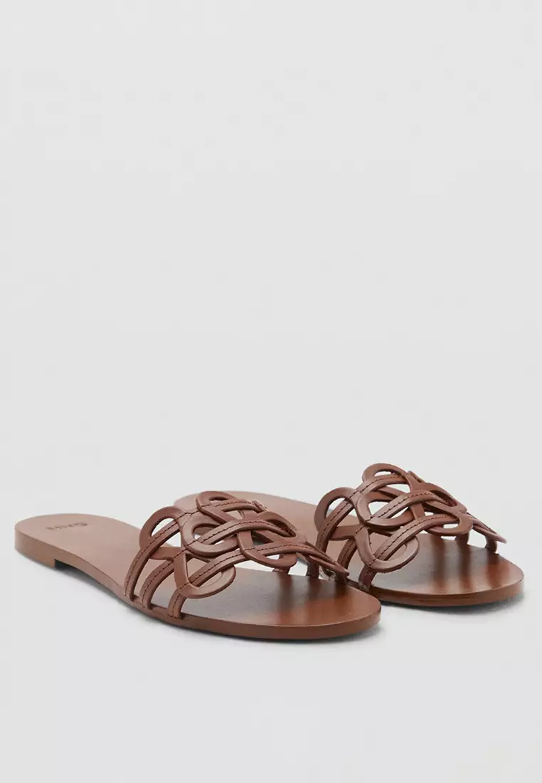 Leather Sandals with Intertwined Strap