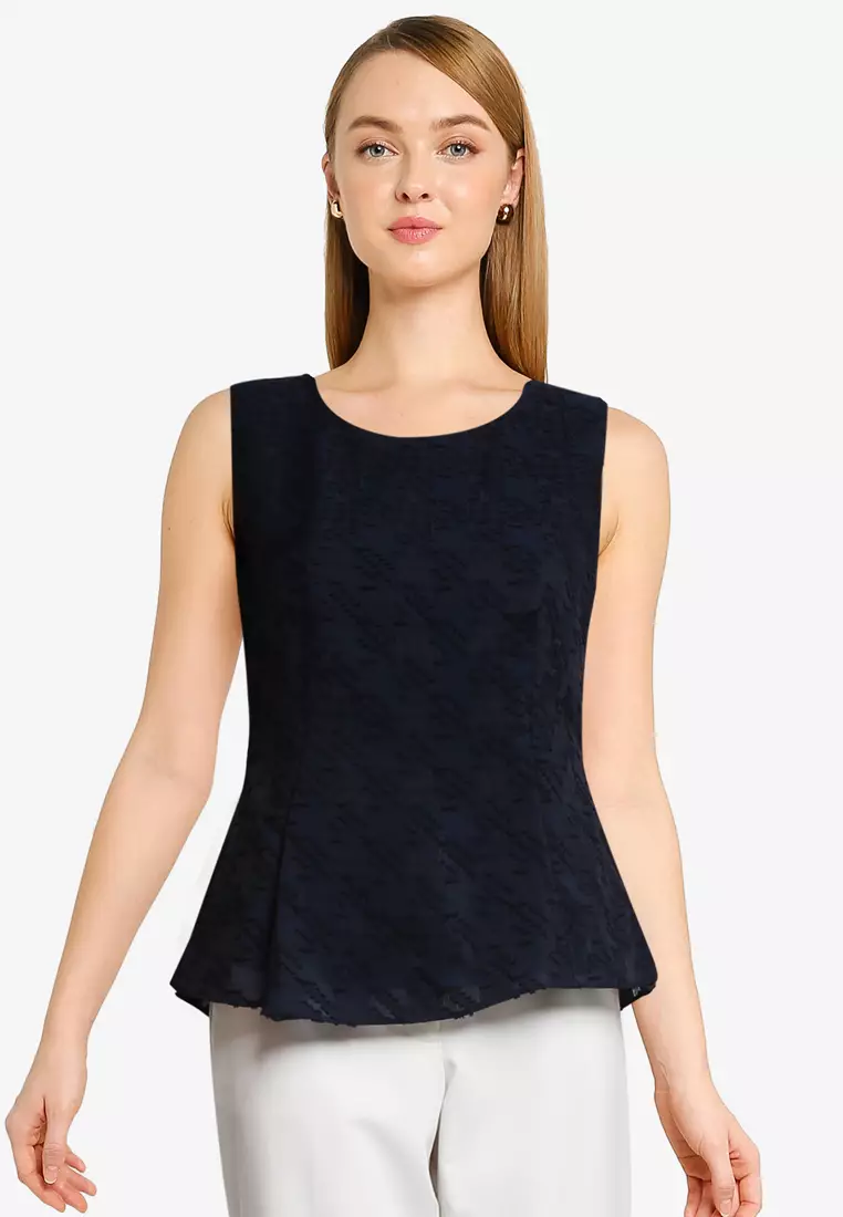 Ponte Crew Neck Peplum Tank