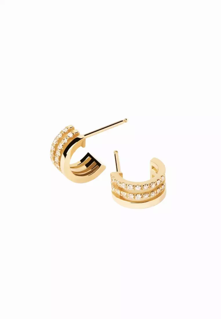 La Terzina Diamond 18K Gold Stud Earrings