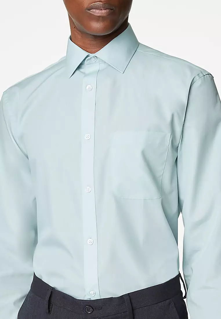 Regular Fit Easy Iron Cotton Blend Shirt