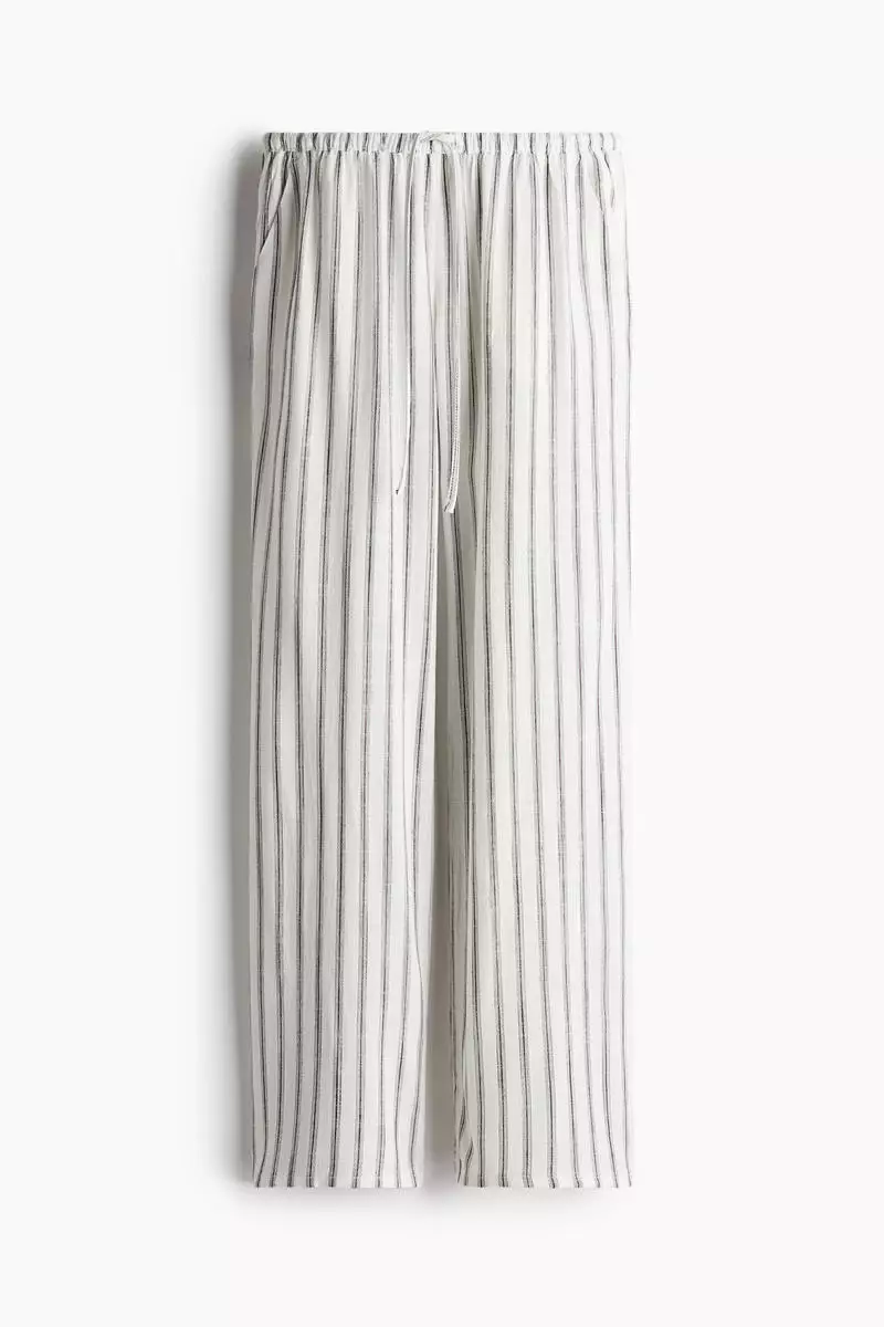 Straight drawstring trousers