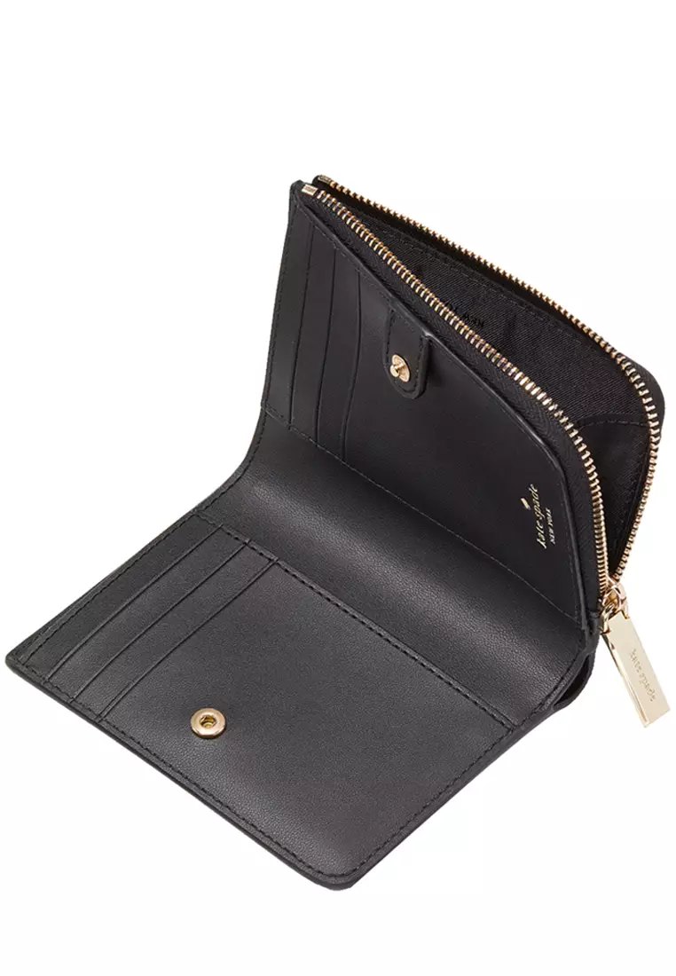Madison Small L Zip Wallet in Black KH615