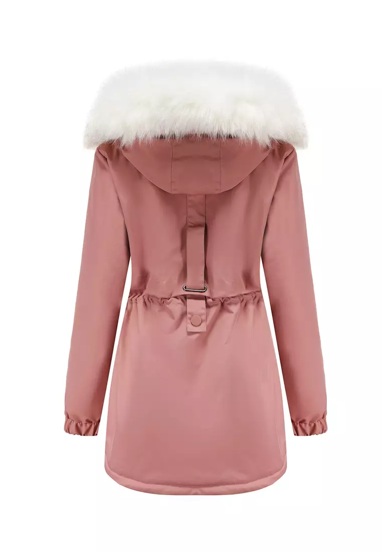 Detachable Faux Fur Collar Hooded Coat AD82031