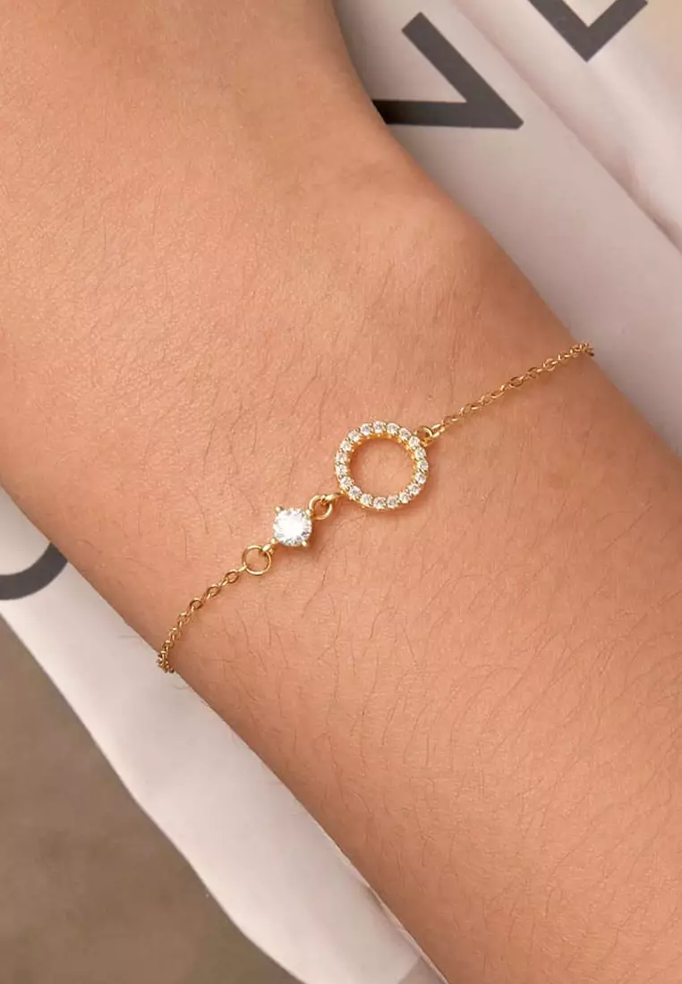 Solid Silver Circlet Gold Layered Bracelet