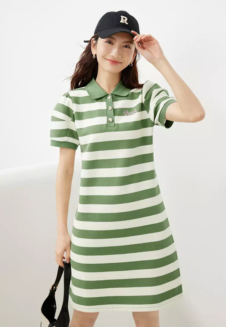 Polo T-Shirt Dress with Stripes