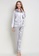 SMROCCO grey Silk Like Long Sleeve Long Pants Pyjamas Set L8009 (Grey) 28844AA63A8C9EGS_1