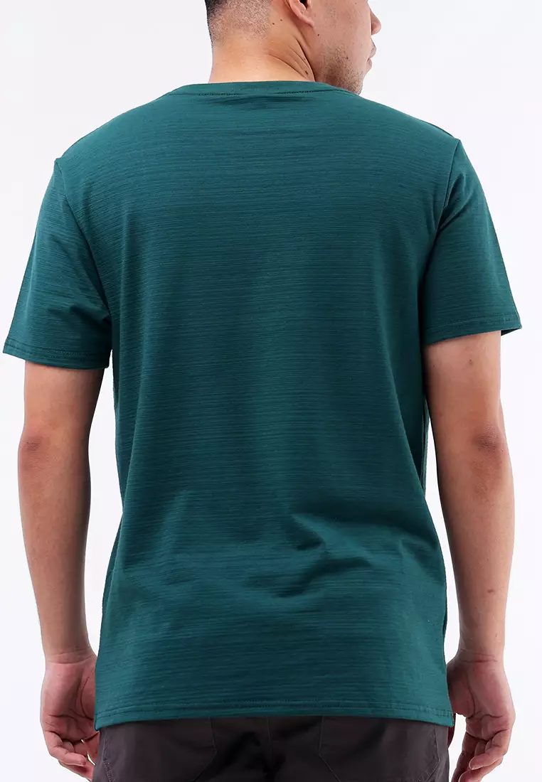 Round Neck Streaky Short Sleeves T-Shirt