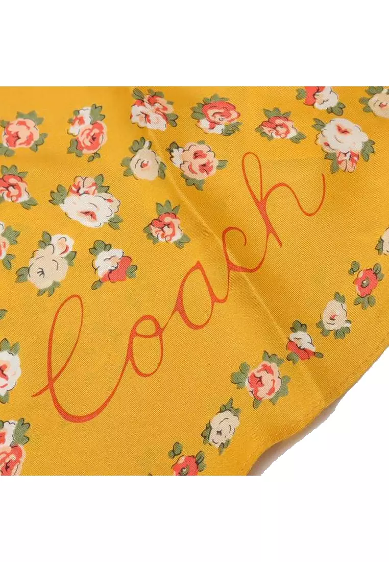 Womens Coach yellow Cashmere Reversible Scarf